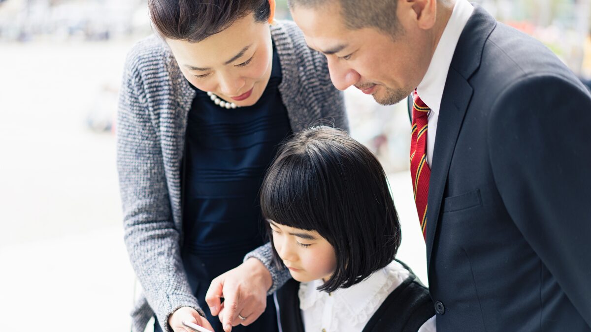 入学式の親子の様子