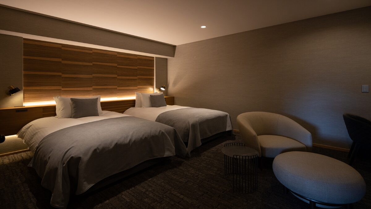 仙石原古今のベッドルームの様子