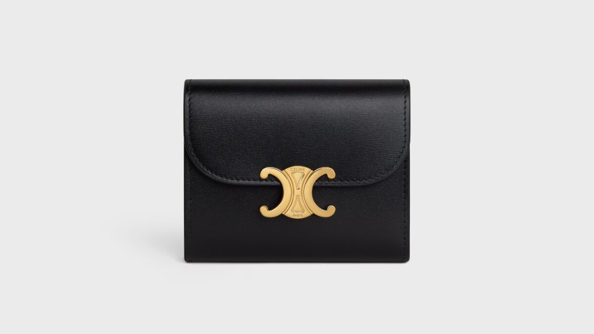 スモール フラップウォレット トリオンフ / シャイニーカーフスキン