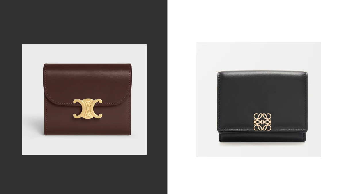 セリーヌとロエベの財布を並べた画像