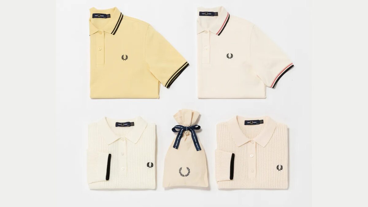 フレッドペリーのポロシャツなどが並んでいる写真