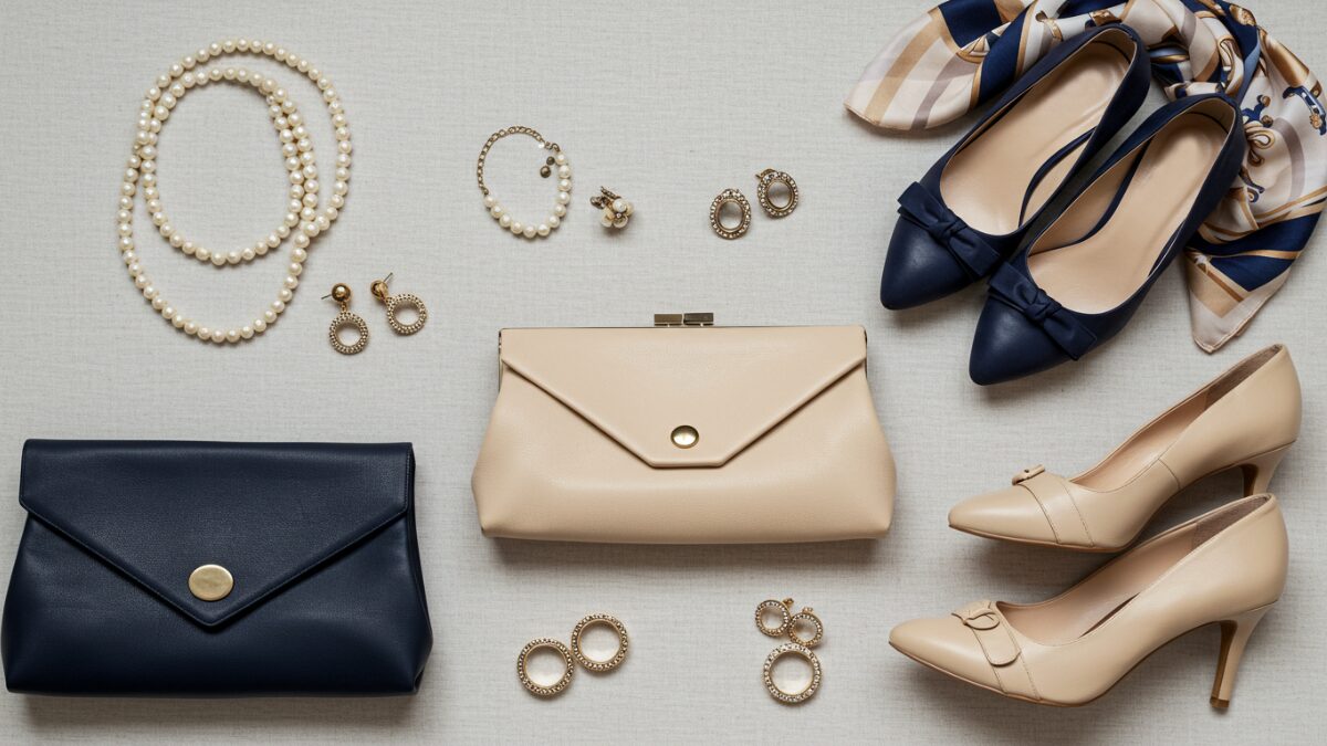 ドレスに合うアクセサリーやバッグの画像