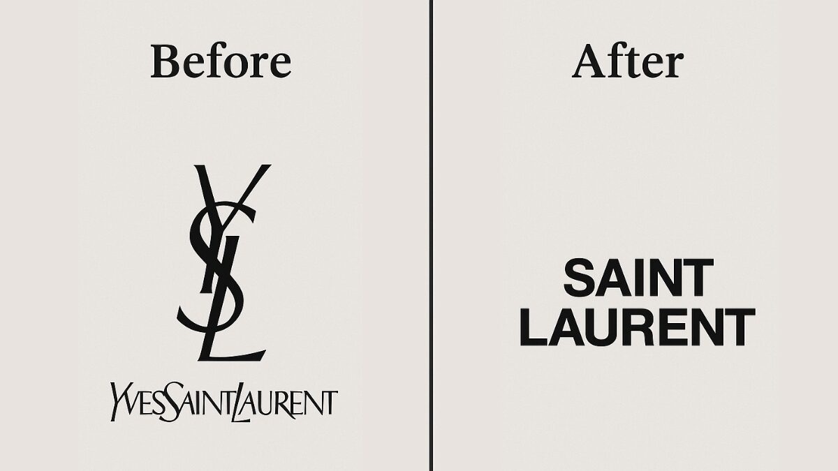 イヴサンローランのロゴ変化の例