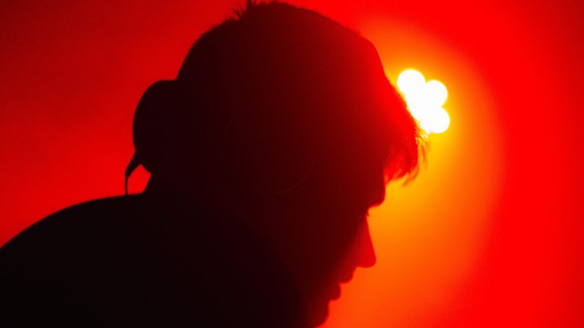 ライブ中の男性の横顔イメージ