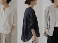 白やネイビー、グレーを基調にした大人女性の上品カジュアルコーデを3パターン並べた比較画像白やネイビー、グレーを基調にした大人女性の上品カジュアルコーデを3パターン並べた比較画像